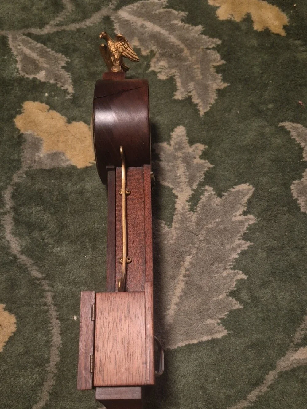Brown and Gold Banjo Wall Clock with Eagle Finial - Classic Home Accent